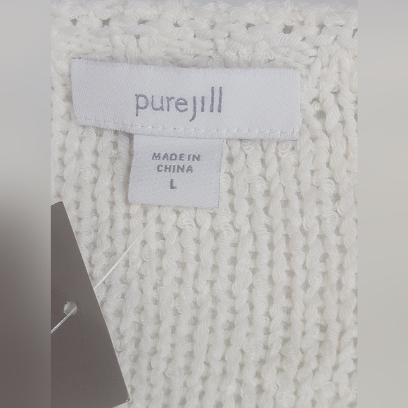 Pure Jill by J.Jill Women's Size Large Cream Multi Color Long Sleeve Sweater - Picture 8 of 12